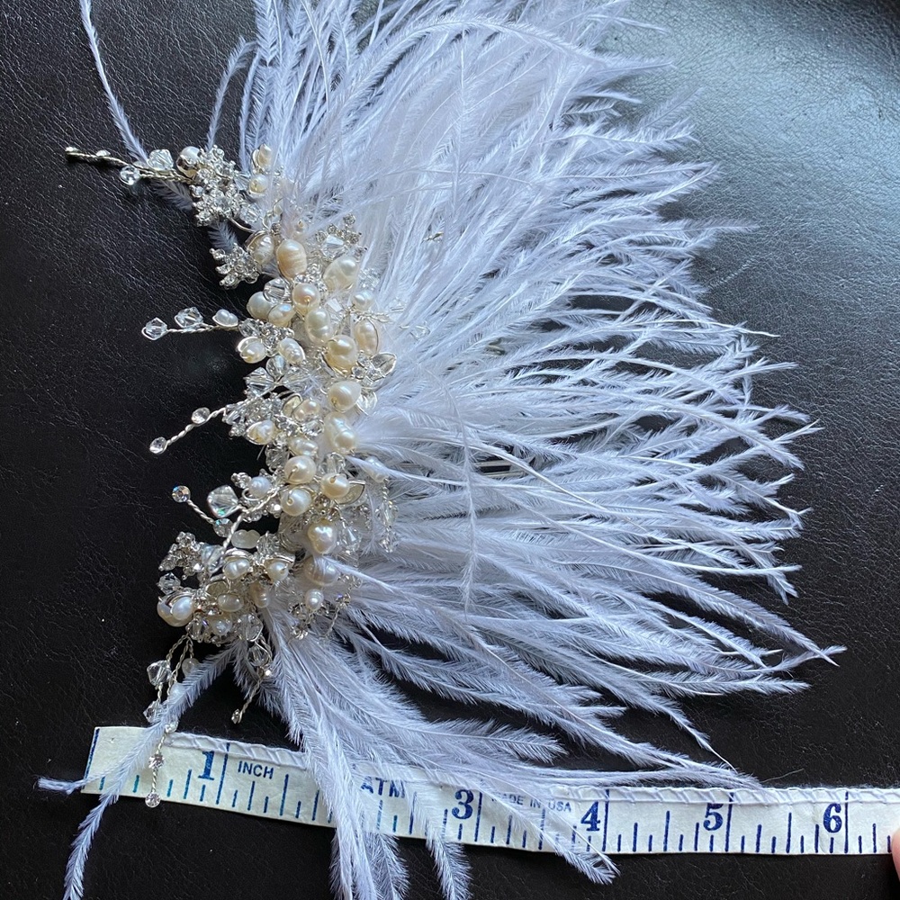 NWOT Bridal beaded feather hair comb - Picture 6 of 6